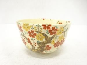 京焼　宮地英香造　金彩色絵　桜　茶碗